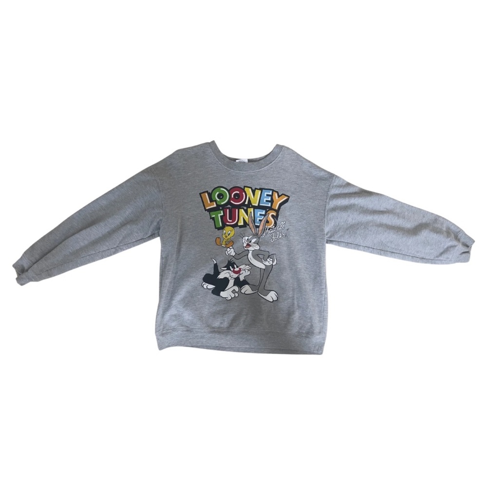 Warner Bros. Looney Tunes Gray T-Shirt with Multicolor Design